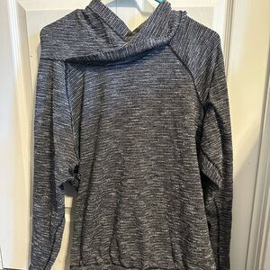 Grey striped hooded lululemon sweatshirt